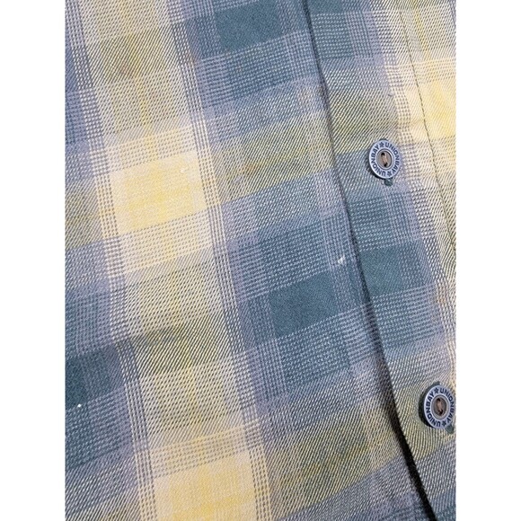 Vintage Union Bay Hoodie Mens L Blue Yellow Plaid Distressed Bleached Grunge Y2K - Picture 7 of 15